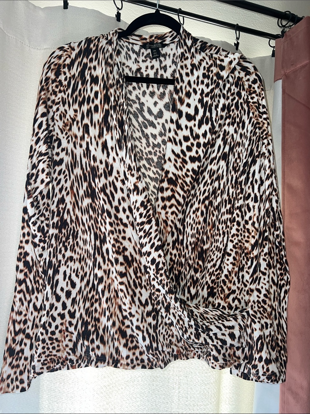 Banana Republic Leopard Print Surplice Blouse - Brown/Black/White